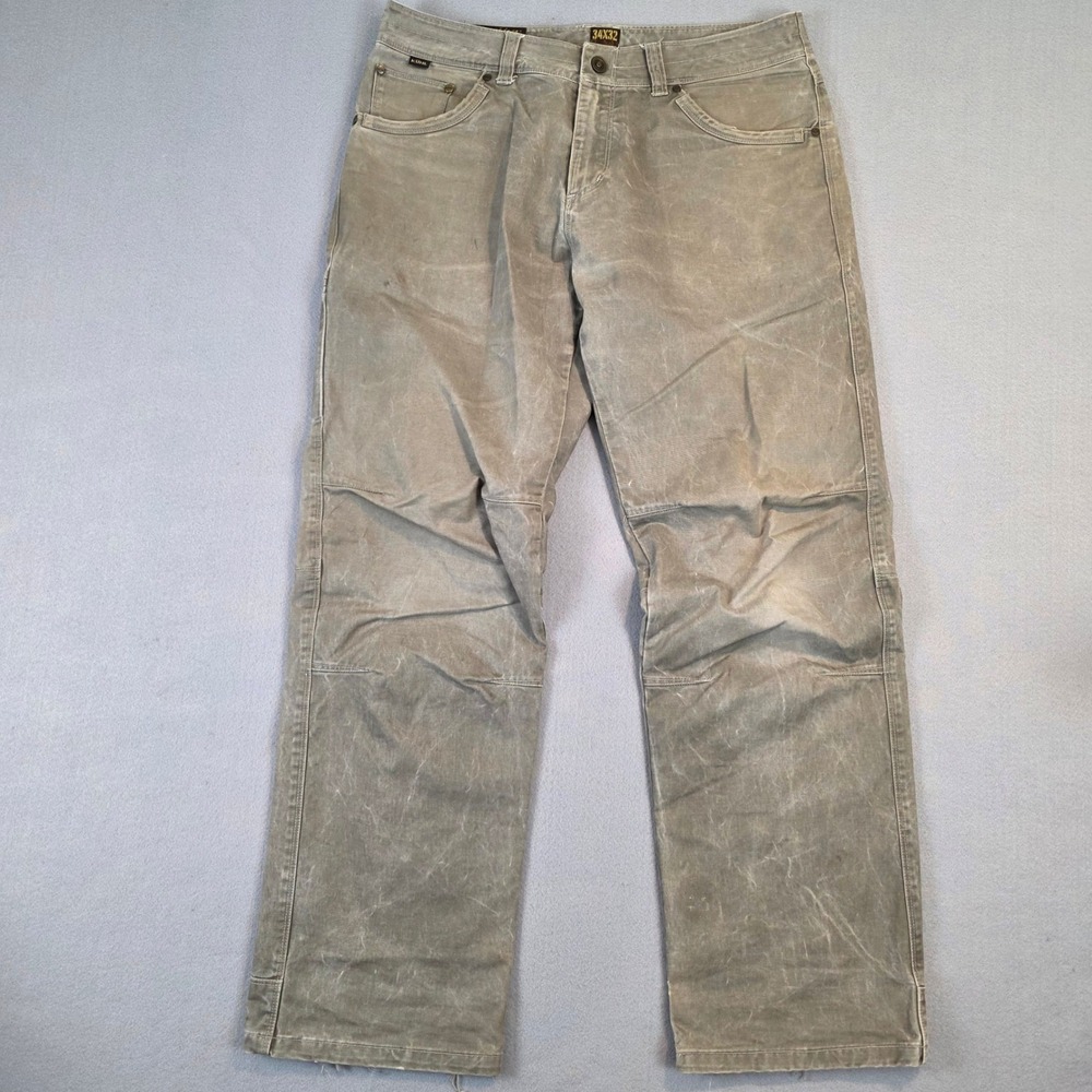 KUHL Rydr Crag Series Men 34x32 Khaki Green Articulated Workwear Outdoor Pants